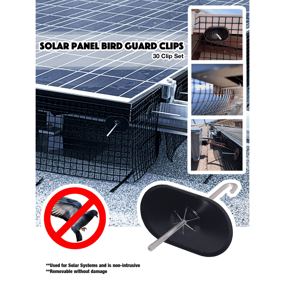 Solar Panel Bird/Critter Guard Fastener Clips (Package of 30) Used to