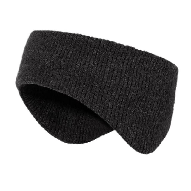 Winter Knit Ear Warmer Headband,Double-Layer Fleece, Windproof Stretch Fit,Running Skiing Cycling Cold Weather Gear