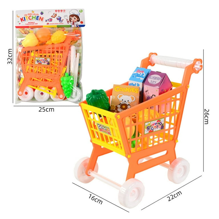 Mini Trolley Plastic Shopping Trolley Toy TOYANDONA Grocery Cart