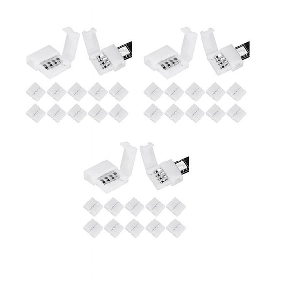 150Packs 4-Pin RGB LED Light Strip Connectors 10mm LED Strip Gapless Solderless Adapter Terminal Extension
