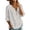 Blue, variant on Gingham Check Print Henley Blouse for Women - 3/4 Puff Sleeve V-Neck Button Down Tunic, French Country Casual Summer Top Pink XL