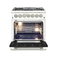 thumbnail image 3 of Forno Capriasca 30-Inch Freestanding Dual Fuel Range, 4 Burners, True Convection Oven, Black Door, 3 of 5