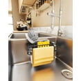 thumbnail image 6 of HapiRm 4 in 1 Adhesive Sponge Holder Sink Caddy, SUS304 Stainless Steel Sink Basket Brush Holder + Dish Cloth Hanger + Soap Rack + Sink Stopper Holder ,Two Installation Ways Kitchen Sink Caddy - Black, 6 of 7