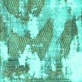thumbnail image 1 of Ahgly Company Machine Washable Indoor Square Abstract Turquoise Blue Modern Area Rugs, 8' Square, 1 of 4