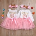 thumbnail image 4 of Toddlers Baby Girls Birthday Dress Outfits Sleeveless Vest Cute Letter Mesh Splicing Tutu Skirt +Bow Headband 0-24 Months, 4 of 9