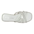 thumbnail image 3 of Ninety Union Atlanta Criss Cross Flat Slide With Studded Trim, White, 9, 3 of 4