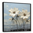 thumbnail image 2 of Designart "Cool Toned Sunflower Emergence" Sunflowers Floater Framed Canvas Prints, 2 of 5