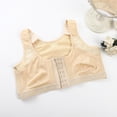 thumbnail image 4 of Women's Sports Bras Large Padded Underwear Front Buckle Breathable Comfortable Running Vest Bra Wireless Bra Khaki 5XL, 4 of 8
