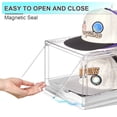 thumbnail image 3 of Sindcom 2 Pack Hat Organizer for Baseball Caps, Clear Hat Holder Box with Drawer, Large Hat Storage with Sliding Tray, Stackable Rack Display Case with Magnetic Door, Each Holds 12 Hats, 3 of 9