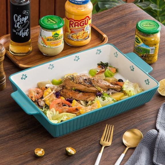 Casserole Dish Baking Dish Ceramic Lasagna Pan Bakeware Sets Baking Dishes 13x9 Baking Dish Turquoise