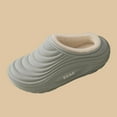 thumbnail image 5 of Miluxas Womens House Slippers Slip on Snow Winter Warm Fleece Lined Slippers Indoor Outdoor Waterproof Thick Soled Cotton Shoes Green 6.5(38), 5 of 6