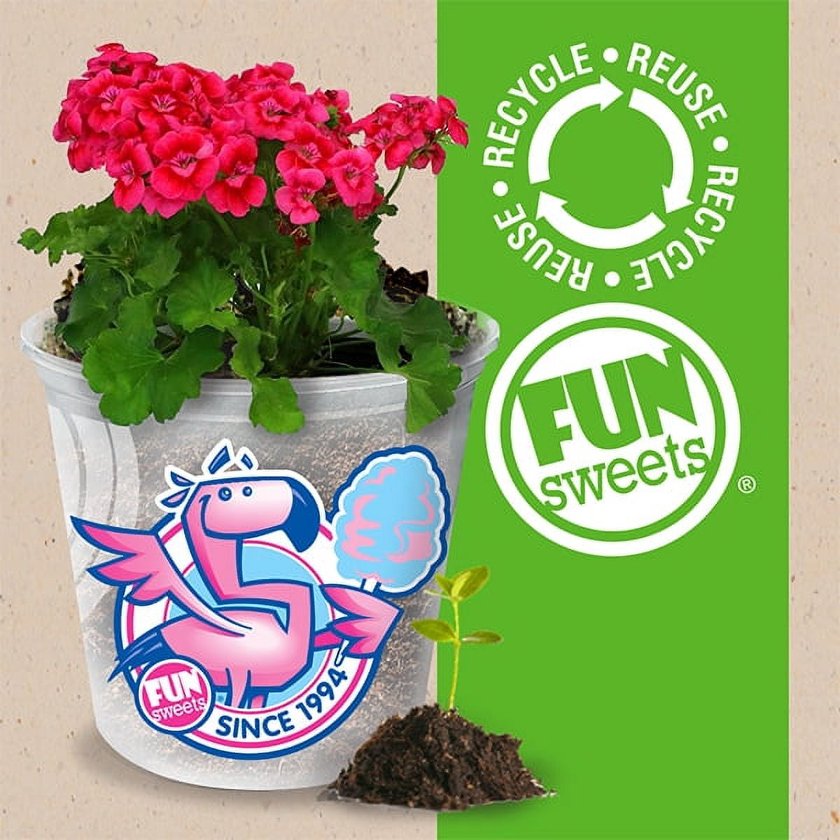 (2 pack) Fun Sweets Brand 6 Ounce Vanilla Snow Cotton Candy. Peanut Free & Gluten Free.