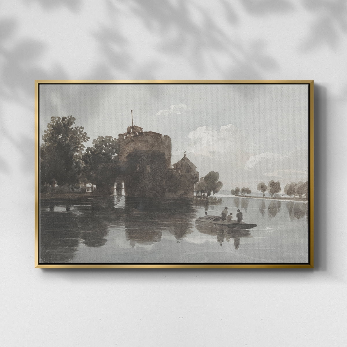 Vintage Landscape-CCCXLIV By Wexford Home Framed in Gold Wood Gallery Wrapped Canvas 25 in. x 37 in.