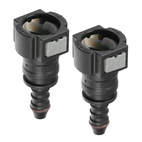 Unique Bargains Car Fuel Line Hose Quick Release Connector Straight 3/8" 9.49mm SAE to 1/4" 6mm Hose Gray 2 Pcs