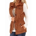 thumbnail image 3 of Women Sleeveless Casual Vest Lightweight Drawstring Jackets with Pockets, 3 of 5