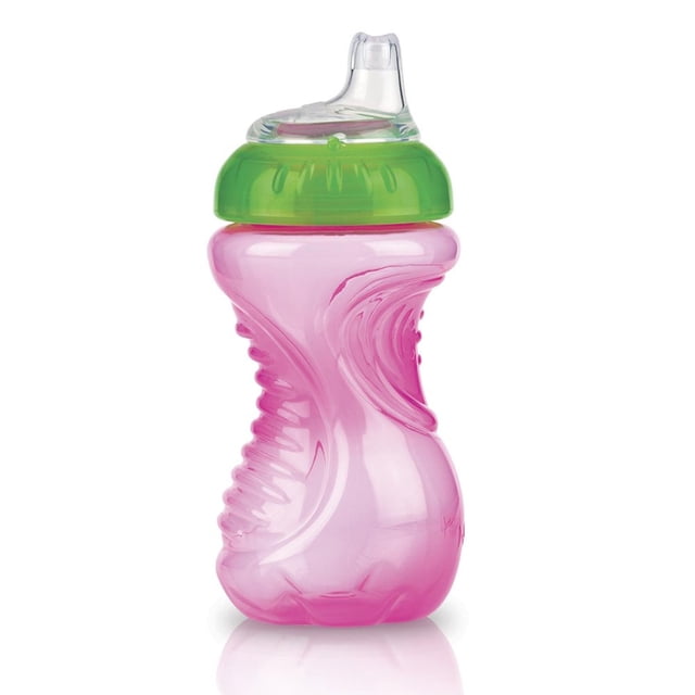 Nuby 889-100 Vaso Antiderrames Non Spill con Boquilla Suave 10 Oz, Rosa multicolor