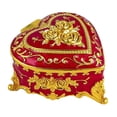 thumbnail image 4 of yuksok Heart Jewelry Box Exquisite Metal Keepsake Box for Necklace Rings Home Decor Red, 4 of 9