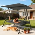thumbnail image 2 of Outsunny Patio Swing Chair, 3 Person Convertible Hammock, Dark Grey, 2 of 10