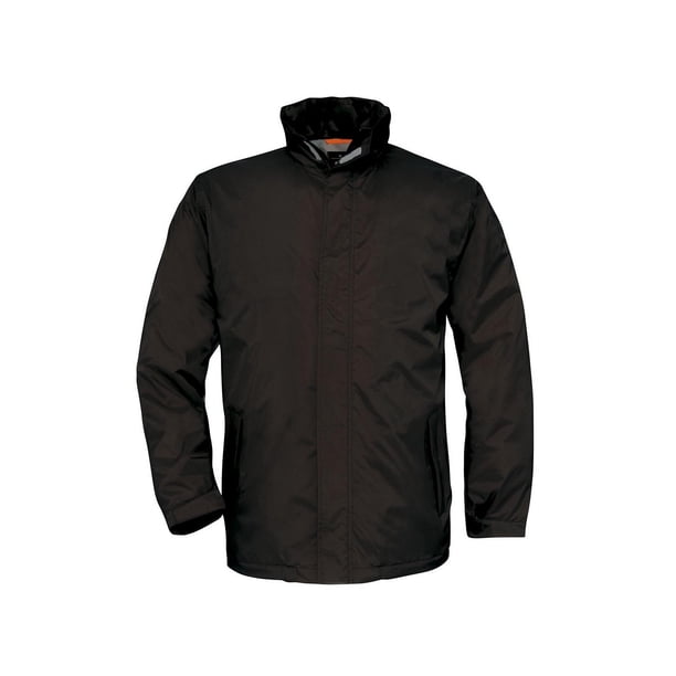 B&C - Chaqueta impermeable de forro polar con capucha modelo Ocean Shore para hombre (Negro) B and C UTRW3518_black