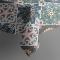 thumbnail image 5 of Multicolor Ethnic Floral and Geometric Pattern Square Tablecloth,Waterproof Square Table Cover,Wipeable Spillproof Washable Table Cover for Home Kitchen Party Decor 42"X42"(107x107cm), 5 of 6