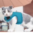 thumbnail image 3 of MoNiBloom Cat Harness for Walking, Escape Proof Soft Adjustable Vest Harnesses for Pet Cats, Easy Control Mesh Breathable, Sky Blue XS, 3 of 8