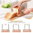 thumbnail image 5 of Bread Slicer, Bread Slicer For Homemade - Bread Cutting Guide Adjustable, Stainless Steel Slicing Guide, Durable and Stable Wooden Structure with Bread Knife, 5 of 6