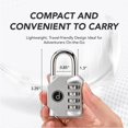 thumbnail image 2 of Combination Lock Desired Tools, 4 dígitos, paquete de 2 unidades, color plateado, 2 of 7
