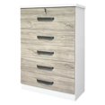 thumbnail image 2 of Better Home Products Xia 5 Drawer Chest of Drawers in White & Gray Oak, 2 of 6
