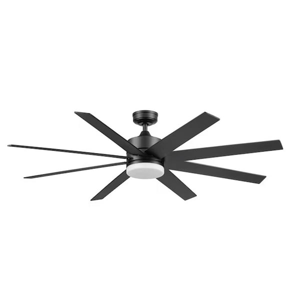 Honeywell 62 Inch Modern Ceiling Fan LED Remote 8 Blade Indoor Outdoor Dual Mount Black
