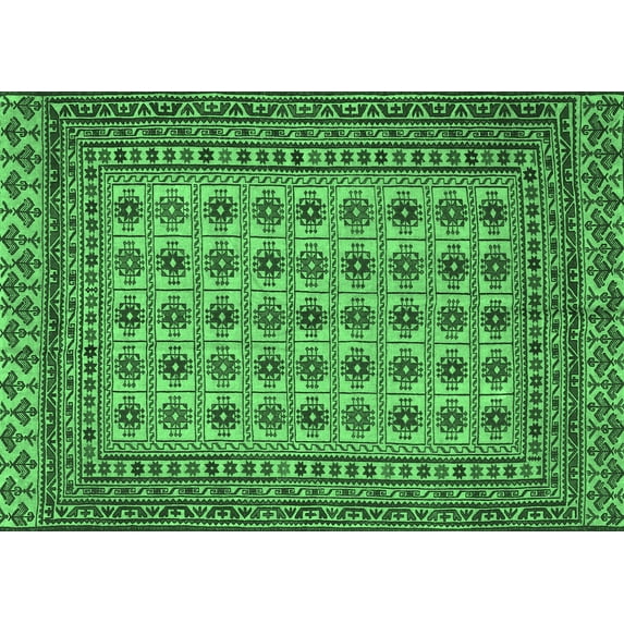 Ahgly Company Indoor Rectangle Southwestern Emerald Green Country Area Rugs, 3' x 5'