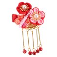 thumbnail image 4 of EeaseMX Pinza para el pelo estilo japonés con diseño de sakura, pasador con borla arcaica, accesorio para el cabello para niñas y mujeres (rojo), 4 of 8