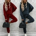thumbnail image 5 of Hanerdun Women Female Velvet Tracksuit Long Sleeve Sweatsuit Set Dark Gray S, 5 of 5