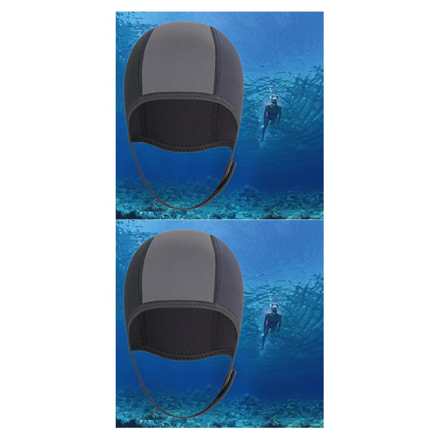 Capucha de buceo de neopreno de 2,5 mm Wosthever traje de neopreno natación de invierno esnórquel Gris oscuro 2piezas