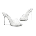 thumbnail image 2 of Ellie Shoes E-458-Vanity 4 Metallic Heel Clear Mule 8 / Clear, 2 of 2