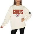 thumbnail image 4 of Women's Gameday Couture  Cream Kansas City Chiefs Premium Fleece Oversized Drop Shoulder Pullover Sweatshirt, 4 of 5