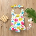 thumbnail image 2 of Vedolay Girls Summer Cute Animals Print Ruffles Sleeveless Bathing Suit,Yellow 18-24 Months, 2 of 3