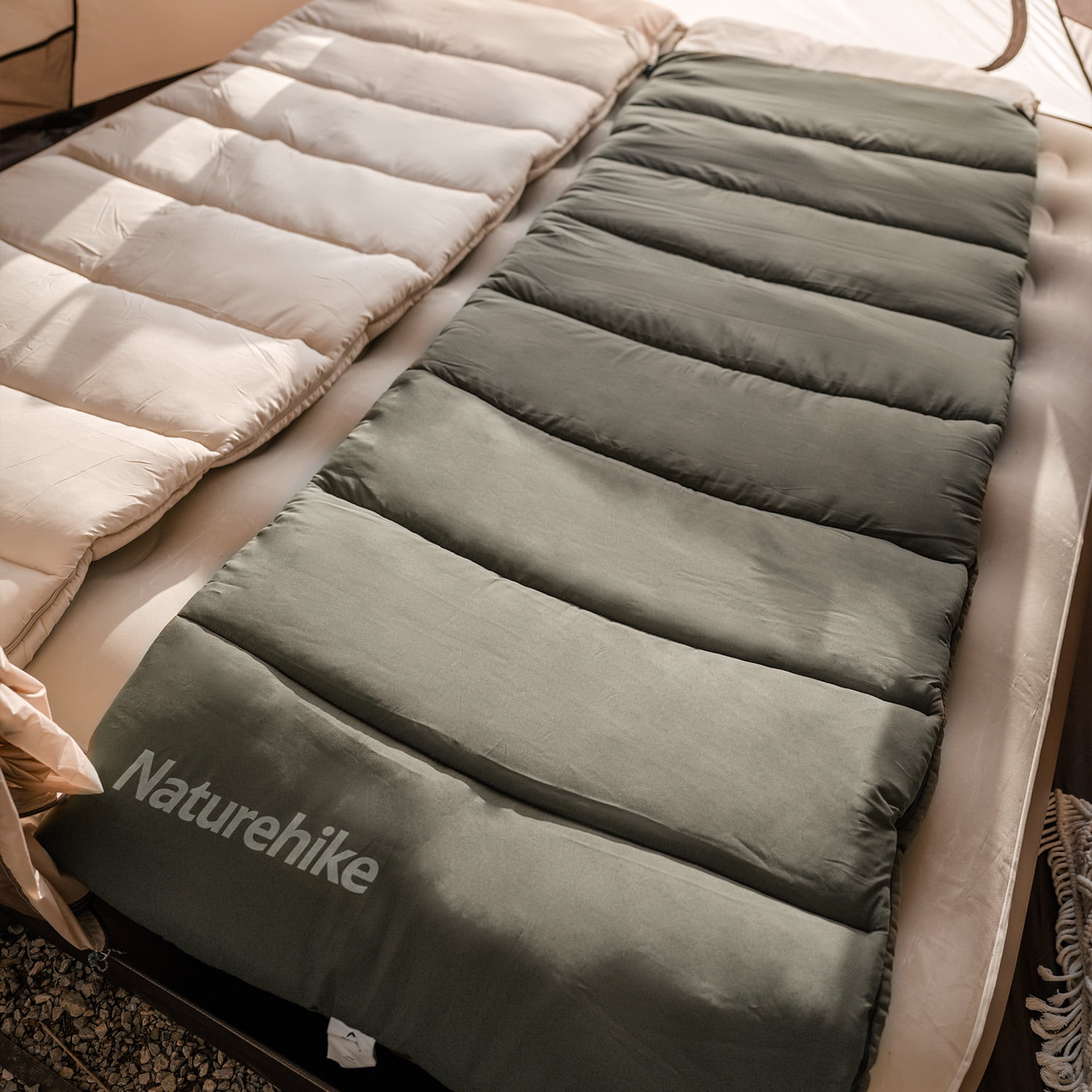 Naturehike, Envelope Hooded Sleeping Bag, Water Repellent Skin-friendly Sleeping Bag, Removable & Spliced Design, Machine Washable, For Home/Hiking/Travel/Camping