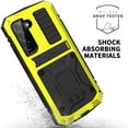 thumbnail image 6 of Dteck Case for Samsung Galaxy S23,Metal Case with Tempered Screen Protector Military Rugged Heavy Duty Silicone Shockproof Full Body Tough Cover for Galaxy S23,Yellow, 6 of 8