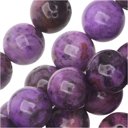Agate 2 Strands - Dakota Stones Gemstone Beads, Purple Crazy Lace Agate, Round 8mm, 8 Inch Strand