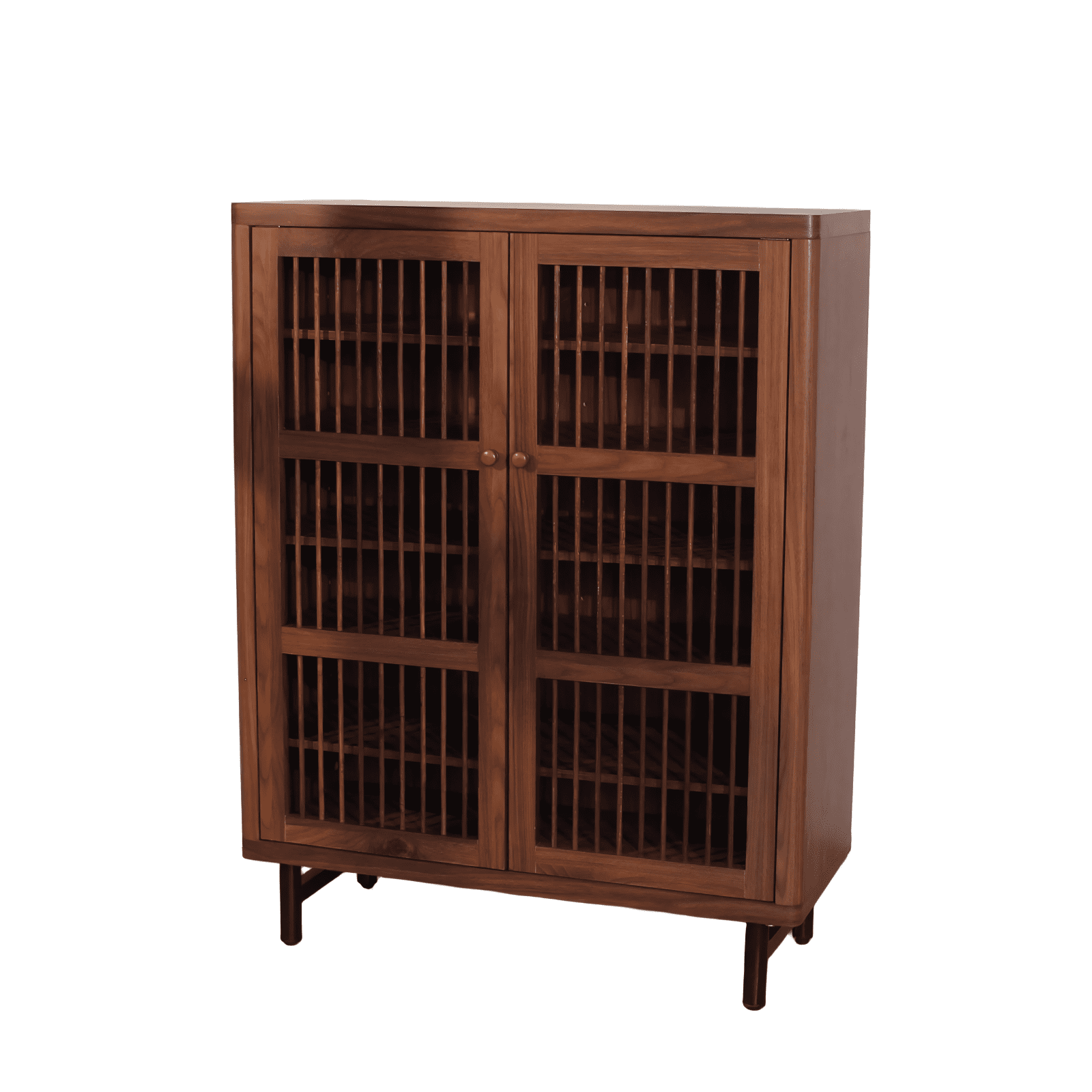 Mintazer 6 Tier Shoe Cabinet with Breathable Louver Doors, Freestanding Shoe Storage Organizer with Adjustable Shelves for Entryway Hallway Closet Living Room, Walnut