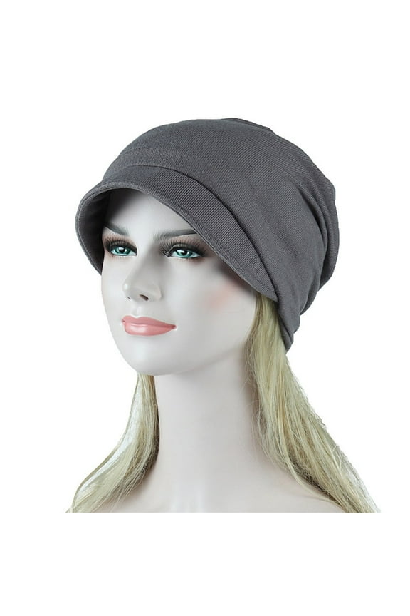 Chemo Headwear for Women Bandana Beanie Women Soild India Muslim Stretch Turban Hat Camouflage Hair Loss Head Scarf Wrap Chemo Caps Hats for Women Gray One Size