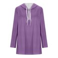 thumbnail image 4 of Scyoekwg Womens Zip Up Hoodies Solid Color Long Sleeve Drawstring Hooded Tunic Sweatshirts Casual Comfy Pullover Tops (Purple,M), 4 of 6