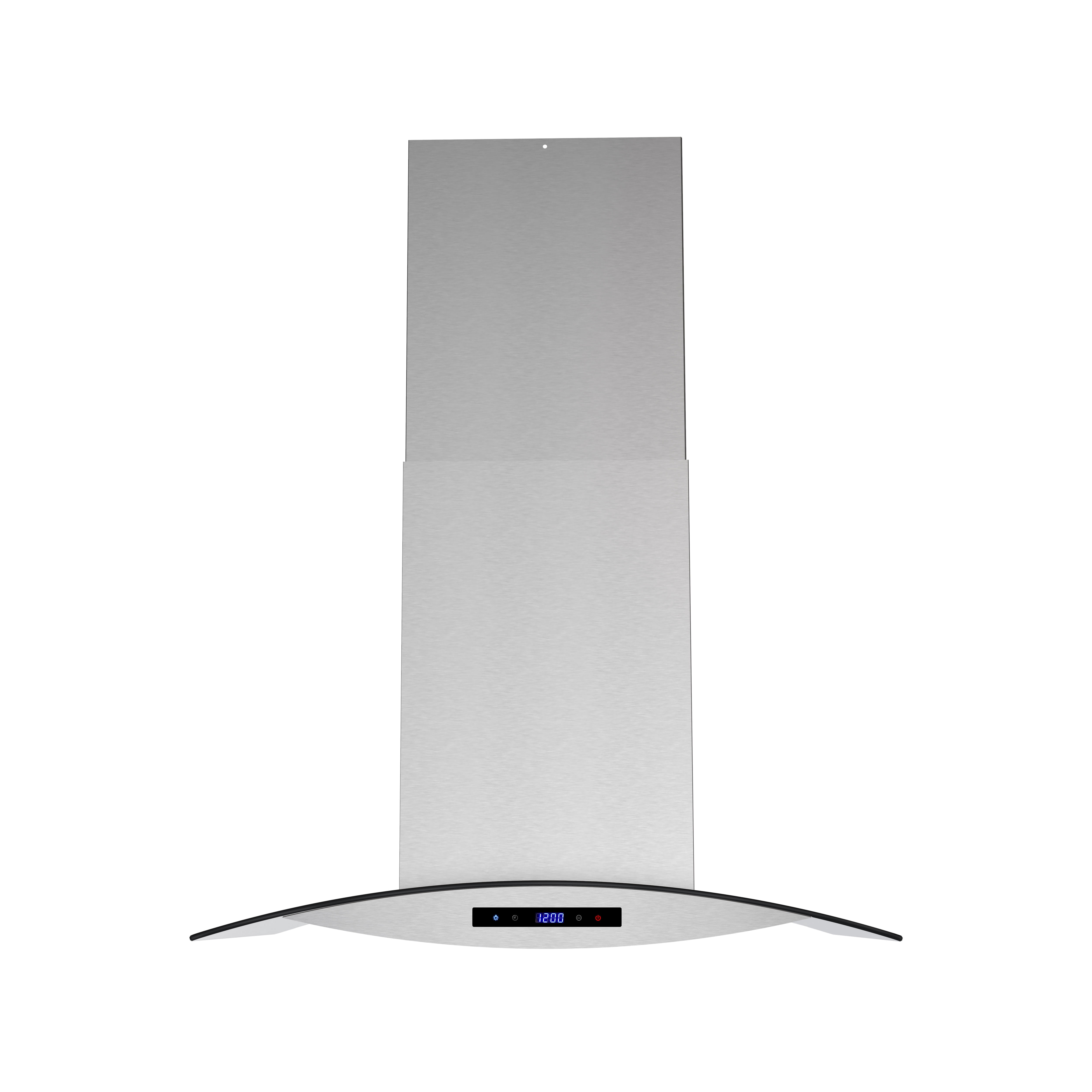 Streamline 30 in. Maddaloni Ductless Island 350 CFM Range Hood in Brushed Stainless Steel with Mesh Filters, Touchpad Control, LED Lights