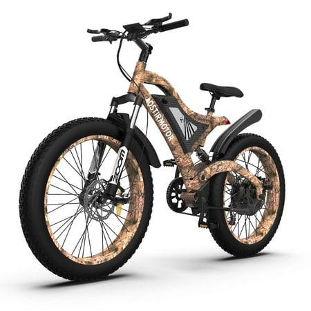 Aostirmotor Fat Tire Electric Bike 1500W Electric Mountain Cycle 26x4 In. Powerful Ebike for Adults 48V 15AH Removable Lithium Battery for Cycling Enthusiasts(Snake)