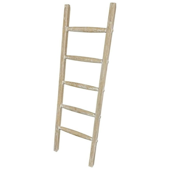 Blanket Ladder Wood Quilt Rack |5 ft Decorative Wooden Ladder | Rustic Ladder Decor for Living Room, Perfect Blanket Ladder Rack Stand & Holder, Ideal for Blankets, Throws, Quilts