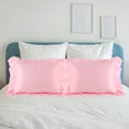 thumbnail image 3 of PiccoCasa 2Pcs Satin Pillowcases Ruffled Pillow Shams, Queen Pink, 3 of 8