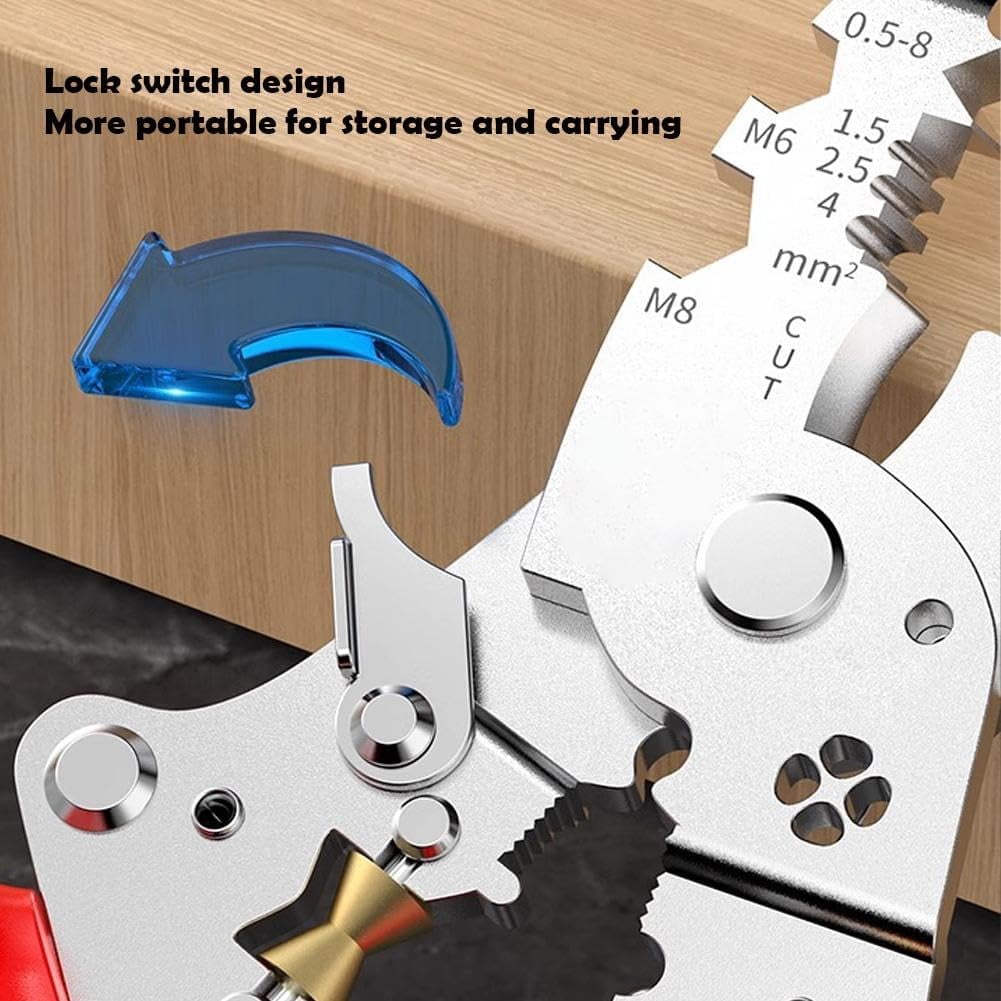 16 in 1 Wire Stripper Twister | Multi-Functional Pliers for Cutting, Stripping & Pulling Wires, Voltage Tester 12-250V, Foldable Cable Scissors for Electrical Repair & DIY