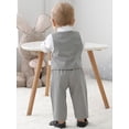 thumbnail image 4 of 4pcs Infant & Toddler Clothing Boy'S Classic Gentleman'S Suit Long Sleeve 1pc Shirt, Vest, Pants, Bow Tie Suit Dress Suit, 4 of 8