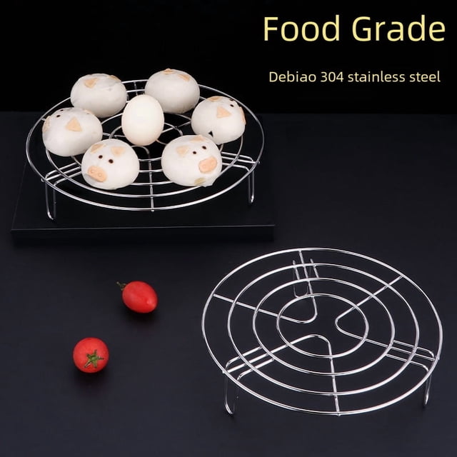 Premium 304 Stainless Steel Steamer Rack for Electric Rice Cookers - Large 27.5CM Round Steaming Grid with Stable 3-Leg Stand, Ideal for Dim Sum, Eggs, and Vegetables - Rustproof, Even Heat