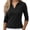 Black, variant on Women's V Neck T Shirts 3/4 Sleeve Soft Blouse Summer Tops Dressy Casual Solid Basic Tees by Yigetop Black L